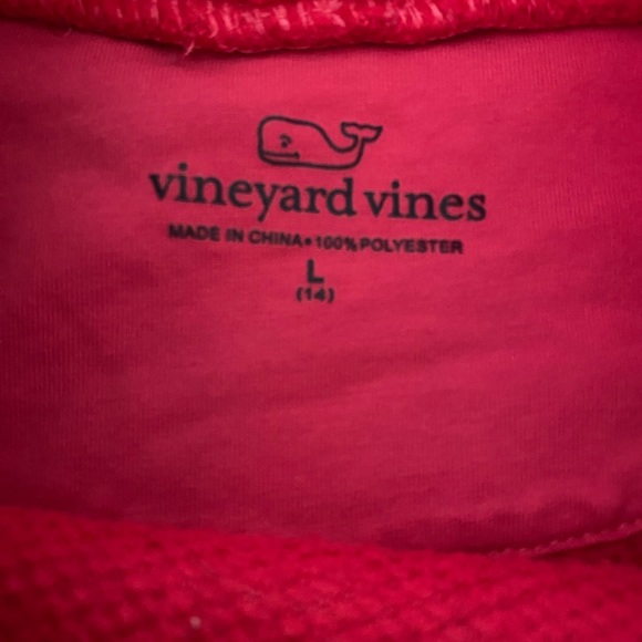 Vineyard Vines red fuzzy funnel neck sweatshirt. Size 14. - Picture 3 of 3